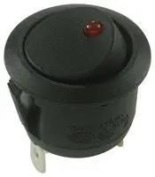 SWITCH, ROCKER, SPST, RED ILLUM.