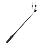 Selfie stick WC12YDS 1.3m aluminum alloy telescopic tripod with dual lamp and phone holder - black, Hurtel