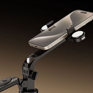 Selfie stick WH181D-Y1S 1.75m aluminum alloy telescopic tripod with dual lamp and phone holder - black, Wozinsky