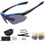 Rockbros 10007 polarizing cycling glasses - black and blue, Rockbros