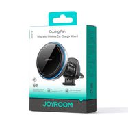 Joyroom car phone holder with wireless charger (MagSafe compatible) with air vent fan - black (JR-ZS387), Joyroom