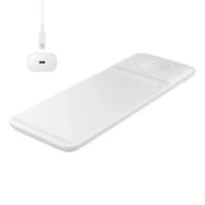 Samsung Trio EP-P6300TWEGEU 3in1 inductive charger for phone / Galaxy Watch / Buds - white + mains charger + cable, Samsung