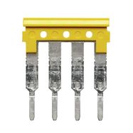 Cross-connector (terminal), Plugged, Number of poles: 4, Pitch in mm: 5.10, Insulated: Yes, 24 A, yellow Weidmuller