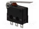 Microswitch SNAP ACTION; 0.1A/30VDC; with lever; SPDT; ON-(ON) OMRON Electronic Components