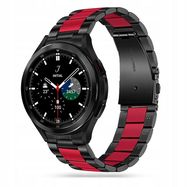 Tech-Protect Stainless Bracelet for Samsung Galaxy Watch 4 / 5 / 5 Pro / 6 / 7 / FE - Black and Red, Tech-Protect