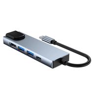 HUB Tech-Protect V3 5in1 USB-C - USB-A 3.0 / USB-A 2.0 / USB-C / HDMI / RJ45 - gray, Tech-Protect