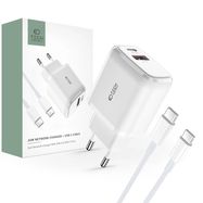 Tech-Protect C20W USB-C PD 20W / USB-A QC 3.0 charger with USB-C / USB-C cable - white, Tech-Protect