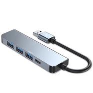 HUB Tech-Protect V0 5in1 USB-A - USB-A 3.0 / 3x USB-A 2.0 / USB-C - gray, Tech-Protect