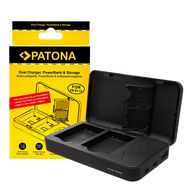 PATONA dual charger for Nikon EN-EL14 P7000 P7100 P7700 D3100 with power bank function and memory card storage , PATONA