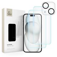 Tech-Protect Supreme Set for iPhone 15 2x tempered glass for display / tempered glass for camera, Tech-Protect