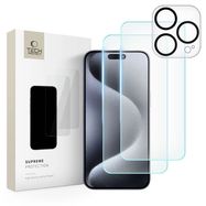 Tech-Protect Supreme Set for iPhone 15 Pro Max 2x tempered glass screen protector / tempered glass camera protector, Tech-Protect