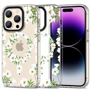 Tech-Protect MagMood MagSafe case for iPhone 15 Pro - white daisies, Tech-Protect