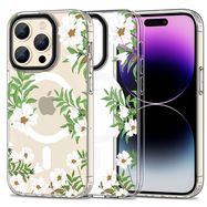 Tech-Protect MagMood MagSafe case for iPhone 15 Pro - daisies with leaves, Tech-Protect