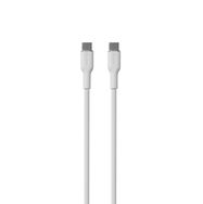 Puro Soft USB-C - USB-C 60W 1.5m silicone cable - white, Puro Elektrik