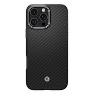 Spigen Enzo Aramid Mag Case with MagSafe for iPhone 16 Pro - Black and Silver, Spigen