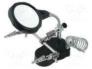 PCB holder with magnifying glass; Ø65mm; third hand 