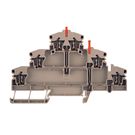 Multi-tier modular terminal, Tension-clamp connection, 2.5 mm², 400 V, 20 A, Number of levels: 3, dark beige Weidmuller