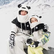 Qunature Panda Heat Transfer Ski Gloves Kids Size S - Black/White, Qunature