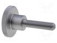 Knob; Ø: 20mm; Ext.thread: M5; 20mm; H: 11.5mm; stainless steel 