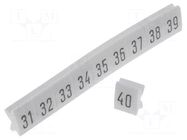 Marker; for rail connectors; push-in; white; 250pcs; 5mm KURANT