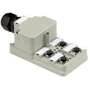 Sensor-actuator passive distributor (without cable), complete module, Hood version, Number of contact sockets: 4, Number of poles: 5, M12 Weidmuller