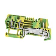 PE terminal, Tension-clamp connection, 2.5 mm², 500 V, Number of connections: 3, Number of levels: 1, Green/yellow Weidmuller