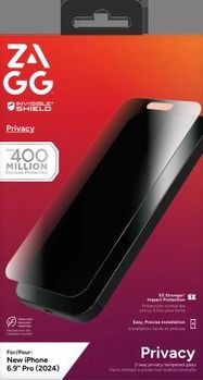 ZAGG InvisibleShield Glass Elite Privacy for iPhone 16 Pro Max, Zagg