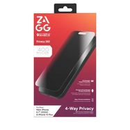 ZAGG InvisibleShield Glass Elite Privacy 360 for iPhone 15 Plus / 16 Plus, Zagg