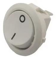SWITCH, SPST, ROUND, WHITE, I/O