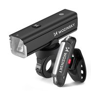 Wozinsky WSBLB3 Front (1000 lm) and Rear USB-C Bike Light Set - Black, Wozinsky
