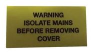 PRE PRINTED LABEL, VINYL, WARNING, PK50