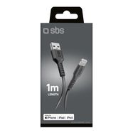 SBS TECABLEUSBIP589K USB-A - Lightning Cable 1m MFi Certified - Black, SBS