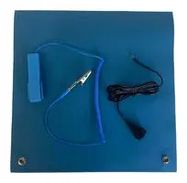 1 X 1 FOOT ESD MAT 2MM-0.079 THICK, LIGHT BLUE, 2 BUTTONS, WRIST STRAP, GROUND CORD 18AM7635
