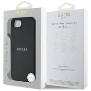 Guess PU Grained Classic Logo case with MagSafe for iPhone 16e - black, Guess