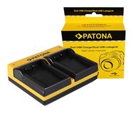 PATONA Dual charger f. Olympus PS-BLS1 Evolt E400 E400 E400 E-400 E410 E410 E410 incl. Micro-USB cable, PATONA