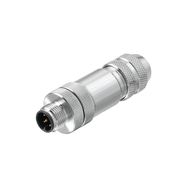 Round plug (field customisable), pin, straight, Tension-clamp connection, M12, 0.14 mm², 0.5 mm², 6 - 8 mm, Number of poles: 4, Shield connection: Yes Weidmuller