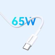 Wozinsky GaN 65W Charger with 2xUSB-C USB Ports with 65W CC Cable - White, Wozinsky