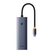 Baseus UltraJoy 4in1 USB-C Hub 3 x USB-A 3.0 + RJ45 - Gray, Baseus