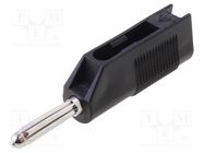 Connector: 4mm banana; plug; 30A; 33VAC; 60VDC; black; 3mΩ; 2.5mm2 HIRSCHMANN T&M