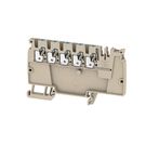 Potential distributor terminal, PUSH IN, 2.5, 800 V, 24 A, Number of connections: 5, TS 35, dark beige, Colour of operational elements: blue Weidmuller