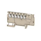 Potential distributor terminal, PUSH IN, 1.5, 500 V, 17.5 A, Number of connections: 6, TS 35, dark beige, Colour of operational elements: blue Weidmuller