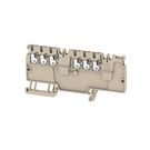 Potential distributor terminal, PUSH IN, 1.5, 250 V, 16 A, Number of connections: 6, TS 35, dark beige, Colour of operational elements: red / blue Weidmuller