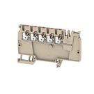 Potential distributor terminal, PUSH IN, 2.5, 800 V, 24 A, Number of connections: 5, TS 35, dark beige, Colour of operational elements: red Weidmuller