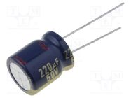 Capacitor: electrolytic; low ESR; THT; 220uF; 50VDC; Ø12x15mm; ±20% PANASONIC