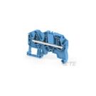 Terminal, spring push in, blue, 5.2mm, 3 positions, DIN rail mounted ENTRELEC