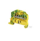 Terminal, spring push in, green yellow, 5.2mm, 2 positions, DIN rail mounted ENTRELEC