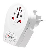 Adapteris Schuko kištukas - universalus lizdas 230V 16A su USB + USB-C 20W SKROSS