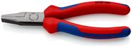 KNIPEX 20 02 160 SB Flat Nose Pliers with multi-component grips black atramentized 160 mm (self-service card/blister)