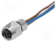 Connector: M8; 0.5m; female; PIN: 4; with leads; socket; E; 4A; IP67 HIRSCHMANN