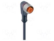 Cable: for sensors/automation; M12; PIN: 4; angled; 5m; plug; 30VDC LUMBERG AUTOMATION